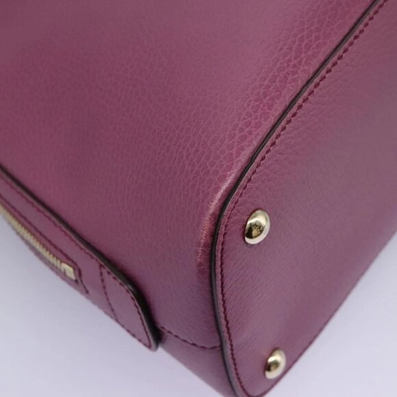 GUCCI Lady Dollar Hand Bag Leather 2way Gold Pink Auth ki5528AV - Picture 9 of 15